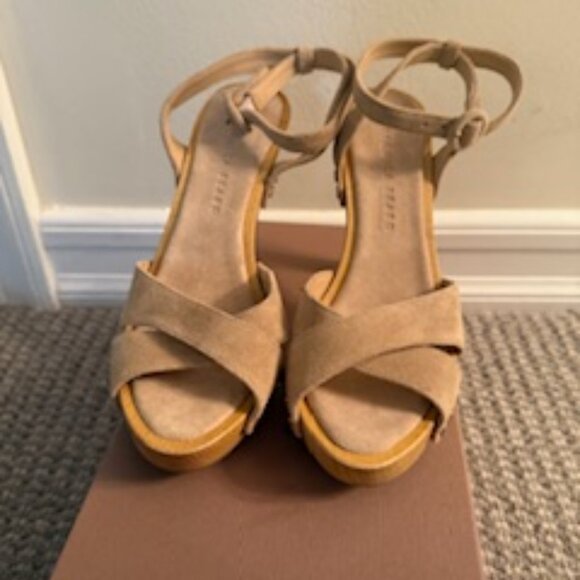 VERONICA BEARD Lamont Suede Platform Sandals - Picture 2 of 6